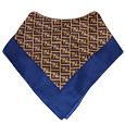 Fendi Logoed Tobacco Twill Silk Square Scarf