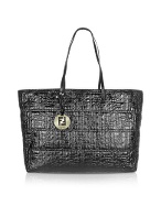Medium Black Zucca Quilted Shopping Roll Bag