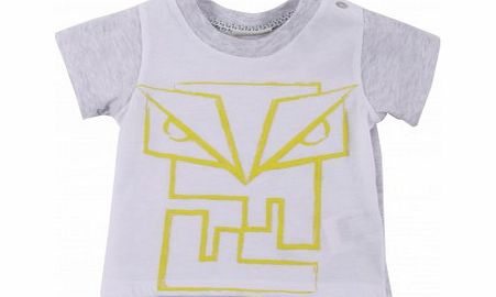 Fendi Monster two-tone T-shirt Grey `3 months,6