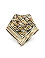 Fendi Multicolor Logo Printed Silk Square Scarf