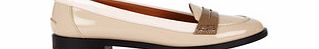 Fendi Nude patent leather penny loafers