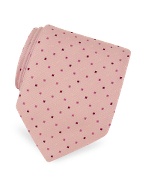Fendi Pink Diamond Logoed Woven Silk Tie