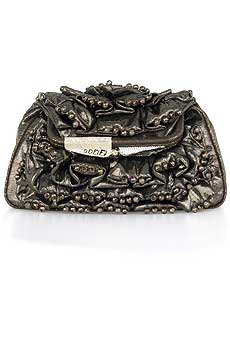 Fendi Ruched beaded clutch