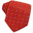 Squares and Logos Red Textured Silk Tie