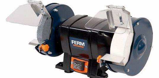 Ferm BGM1020 240V Bench Grinder with Two Grinding Stones/ Two Spark Arresters/ Two Work Rests/ Safety Glasses