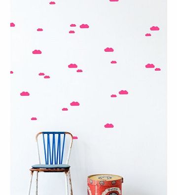 Ferm Living Cloud sticker - fluorescent pink `One size