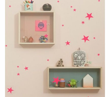 Ferm Living Group of stars sticker - fluorescent pink `One