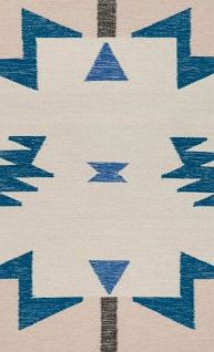 Ferm Living Kelim Rug - Blue Triangles - 80x140 cm S