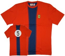 Ferrari FILA Vintage T-Shirt with Front Stripe