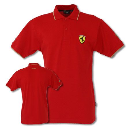 Gold Trim Red Polo