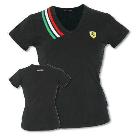 Ferrari Ladies Tri Colour Wrap Top Black