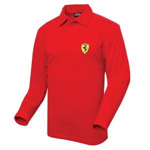 ferrari long sleeved rugby shirt red