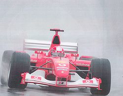Ferrari Michael Schumacher in the Rain at Brazil 2003