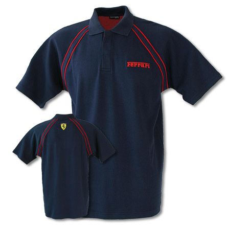 Ferrari Piped Polo Navy