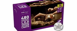 Festive 480 white LED snowing action lights