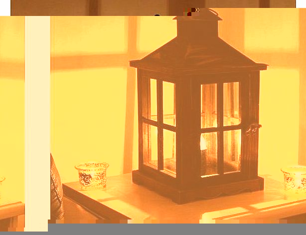 Brown Indoor Chic Wooden Lantern LED Light, 37cm by Festive Lights