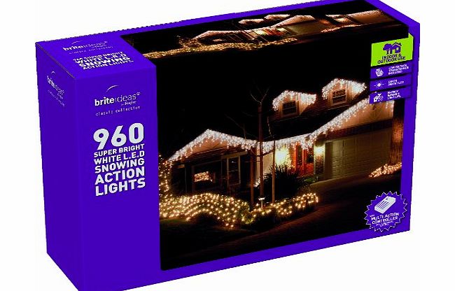 Festive Productions Festive 960 Snowing Icicle LED Lights, White