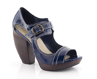 Feud Peep Toe Mary Jane Shoe With Banana Heel