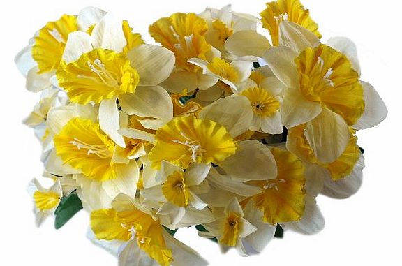 FF Set Of 3 Artificial Daffodil Bunches - Flower Arrangements, Craft or Display