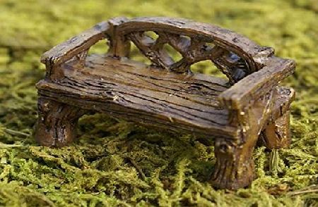 Fiddlehead Miniature Rustic Bench - Fairy Garden Ornament Accessory