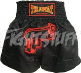 FightStuff Thawat Black Shooter Muay Thai Boxing Shorts, M