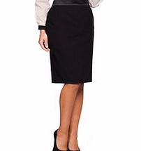 Figl Black satin belt straight skirt