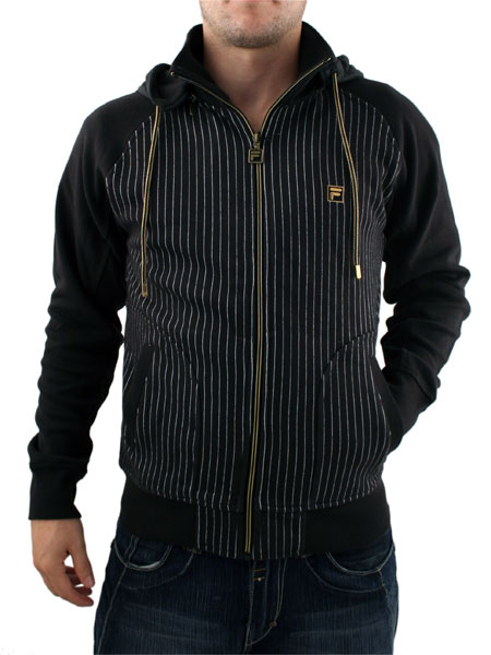 Fila Gold Black Nazareth Striped Hooded Jacket