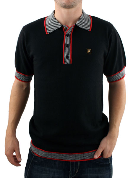 Black Watkins Knitted Polo