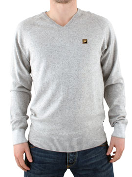 Fila Gold Grey Marl Vulcan V-Neck Knit