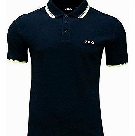 Fila Moriase Mens Classic Retro Casual Fashion Polo T Shirt Top peacoat navy Medium
