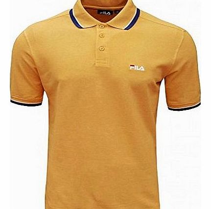Fila Moriase Mens Classic Retro Casual Fashion Polo T Shirt Top sunset gold yellow Medium