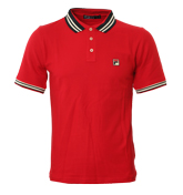 Fila Vintage Chinese Red Pique Polo Shirt