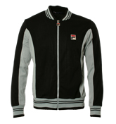 Fila Black and Mid Grey Full Zip Tracksuit Top