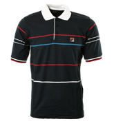 Fila Vintage Fila Navy and White Polo Shirt