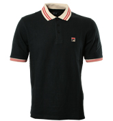 Fila Vintage Fila Navy Pique Polo Shirt