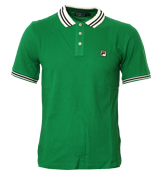 Fila Vintage Green Pique Polo Shirt