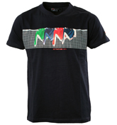 Navy T-Shirt with Printed Design