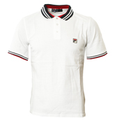 Fila Vintage White Pique Polo Shirt