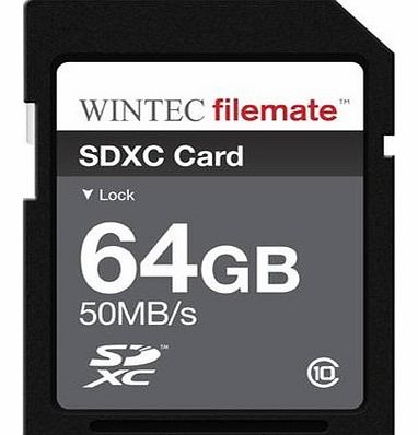 FILEMATE 64GB Wintec SDXC CL10 Memory Card