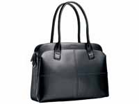 Classic slim briefcase in black leather