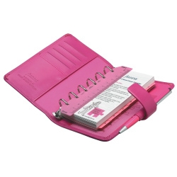 filofax Pink Pocket Organiser Leather Look Pink