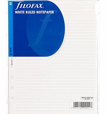 Filofax White Ruled Paper, A5