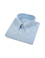 Finamore Blue Plaid Italian Handmade Cotton Dress Shirt