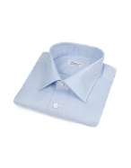 Classic Blue Italian Handmade Slim Cotton Dress Shirt
