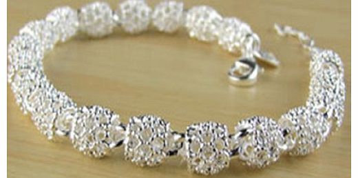 Fine Bracelet/Chain JD5077 Sweet 925 Sterling Silver Plated Hollow Barrel Bracelet, Hand Chain