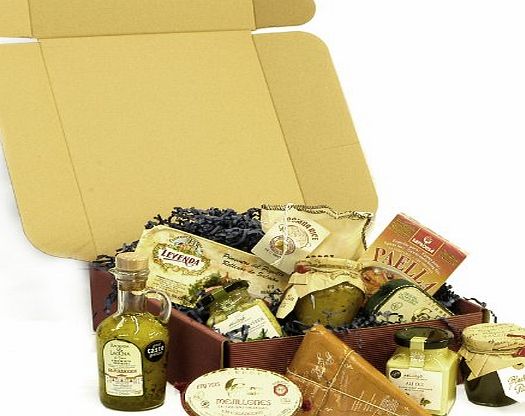 Fine Food Store Gourmet Spanish Food Gift Hamper - Paella Mix, Bomba Rice, Olive Pate, Olive Oil, Peppers Stuffed wi