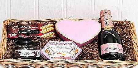 Fine Food Store Ladies Moet Rose Champagne amp; Heart Chocolates Christmas Gift tray by Fine Food Store