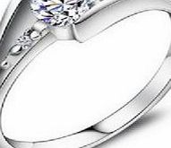 Fine Ring JE5046 USA Size 7.5 Sterling 925 Silver Plated Wedding Ring, Only For Women