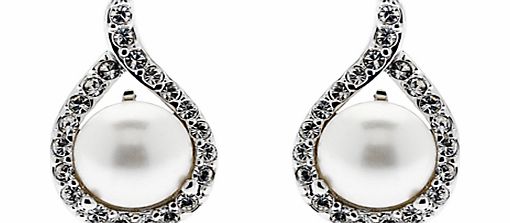 Finesse Rhodium Plated Crystal Stud Earrings