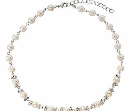 Finesse White Pearl and Cubic Zirconia Necklace